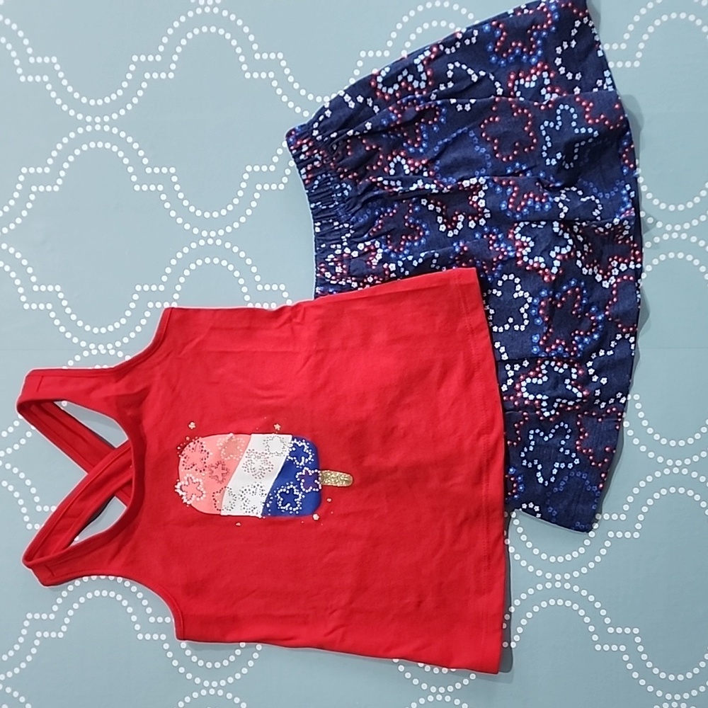 NWT Carter's 2T Red, white & blue matching set skort and tank